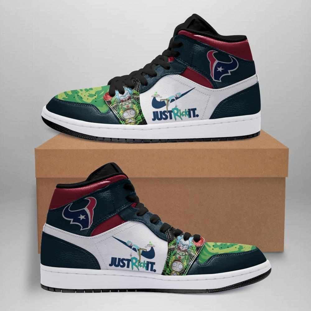 Rick And Morty Houston Texans Custom Air Jordan Sneaker2021 Shoes Sport Sneakers