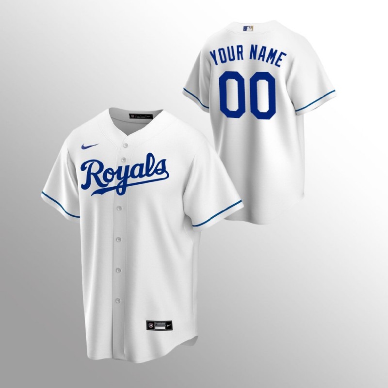 Men’S Kansas City Royals Custom #00 White  Nike Home Jersey – All Stitched, Embroidery