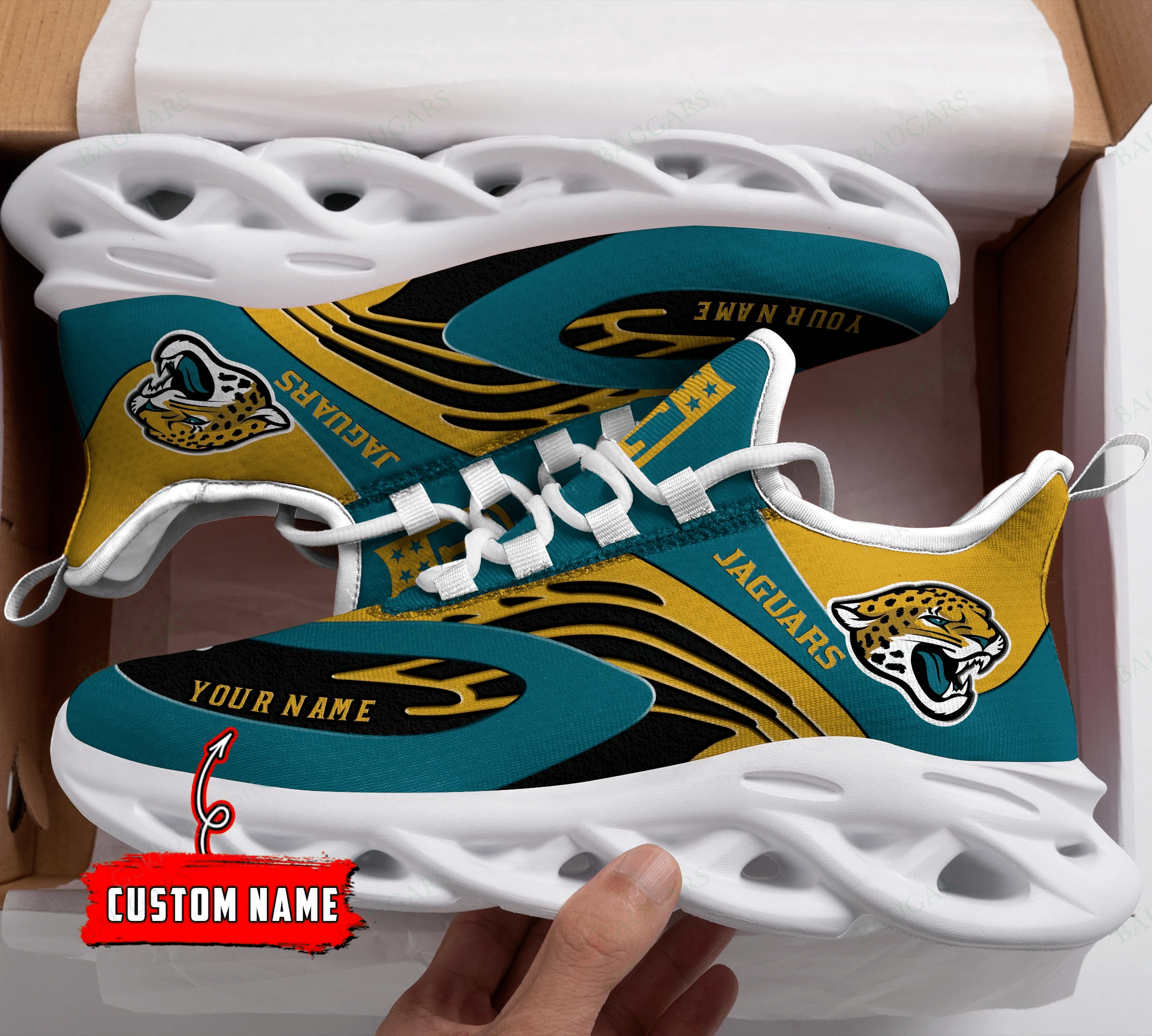 Jacksonville Jaguars Yezy Running Sneakers Art 223