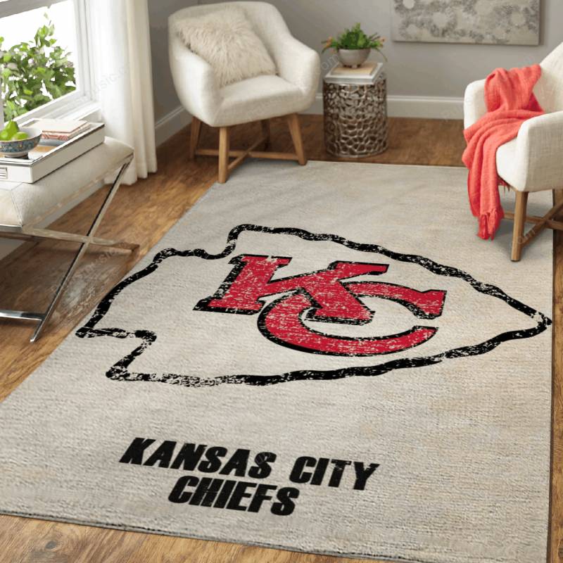 KANSAS CITY CHIEFS – Distressed Sports Rug Mats – Carpet