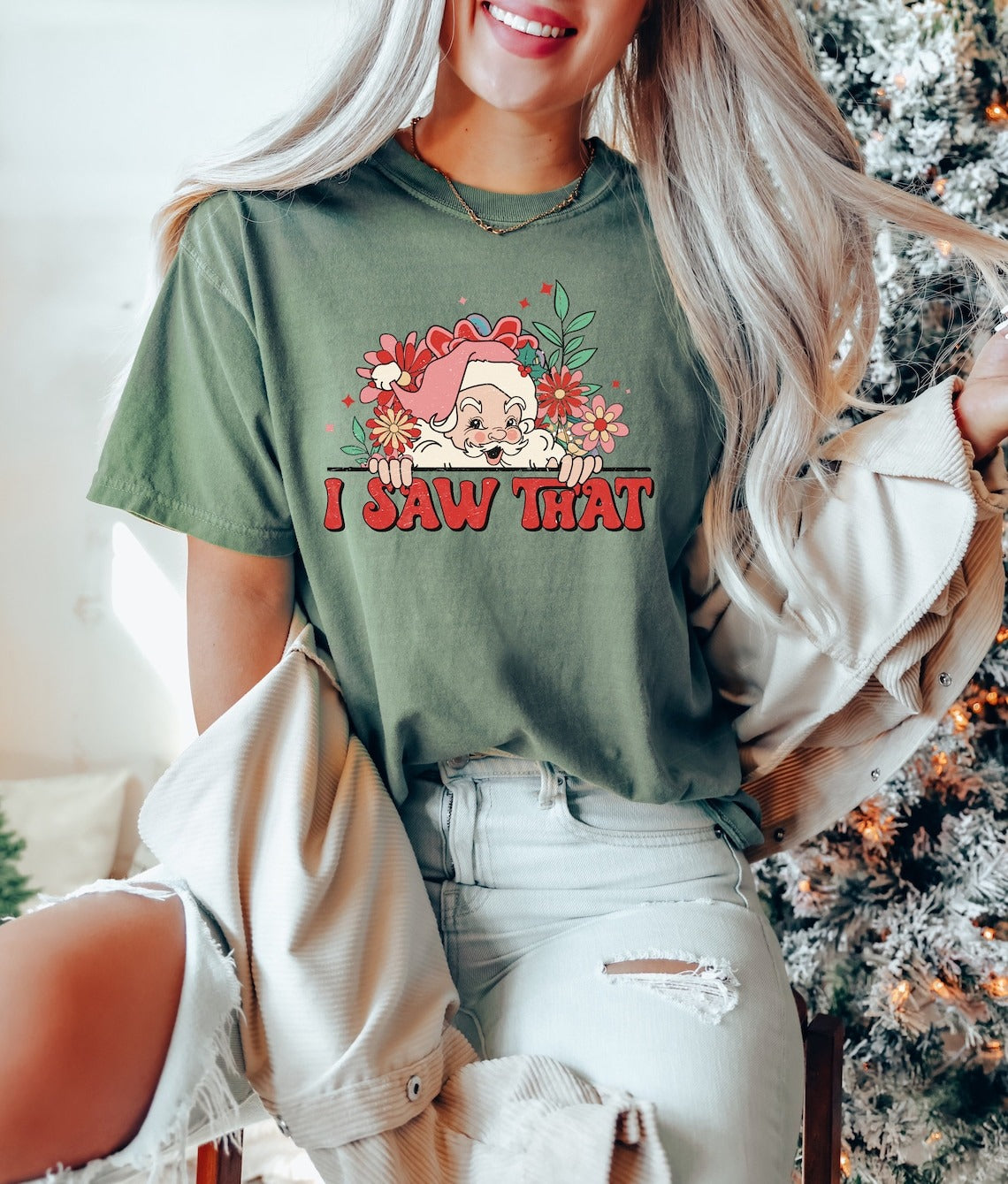 Floral Christmas Sweatshirt Christmas, Christmas Santa T-Shirt, Daisy Christmas Sweatshirt, Pink Christmas Sweatshirt, Funny Christmas Sweatshirt, Santa Claus T-Shirt, Sweatshirt Christmas