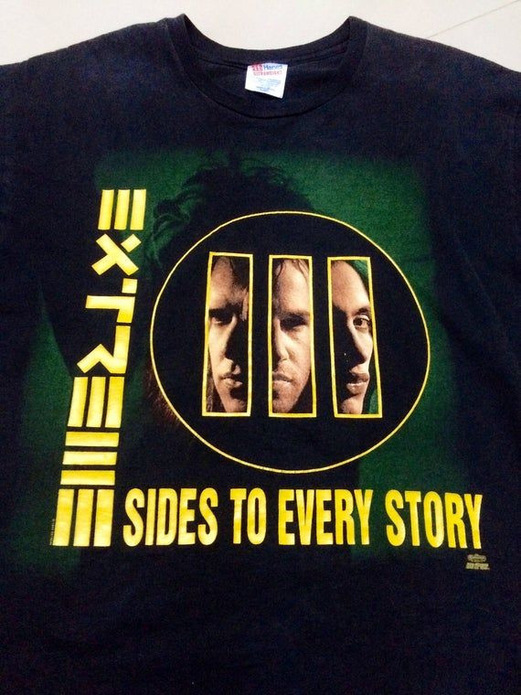 Vintage 1992 Extreme Band Shirt Sides To Every Story Tour 22 5 Hardrock Heavy Metal Glam Funk Rock Band Sine 80S Shirt