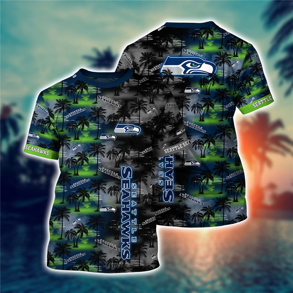 Men'S Seattle Seahawks T-Shirt Palm Trees Graphic