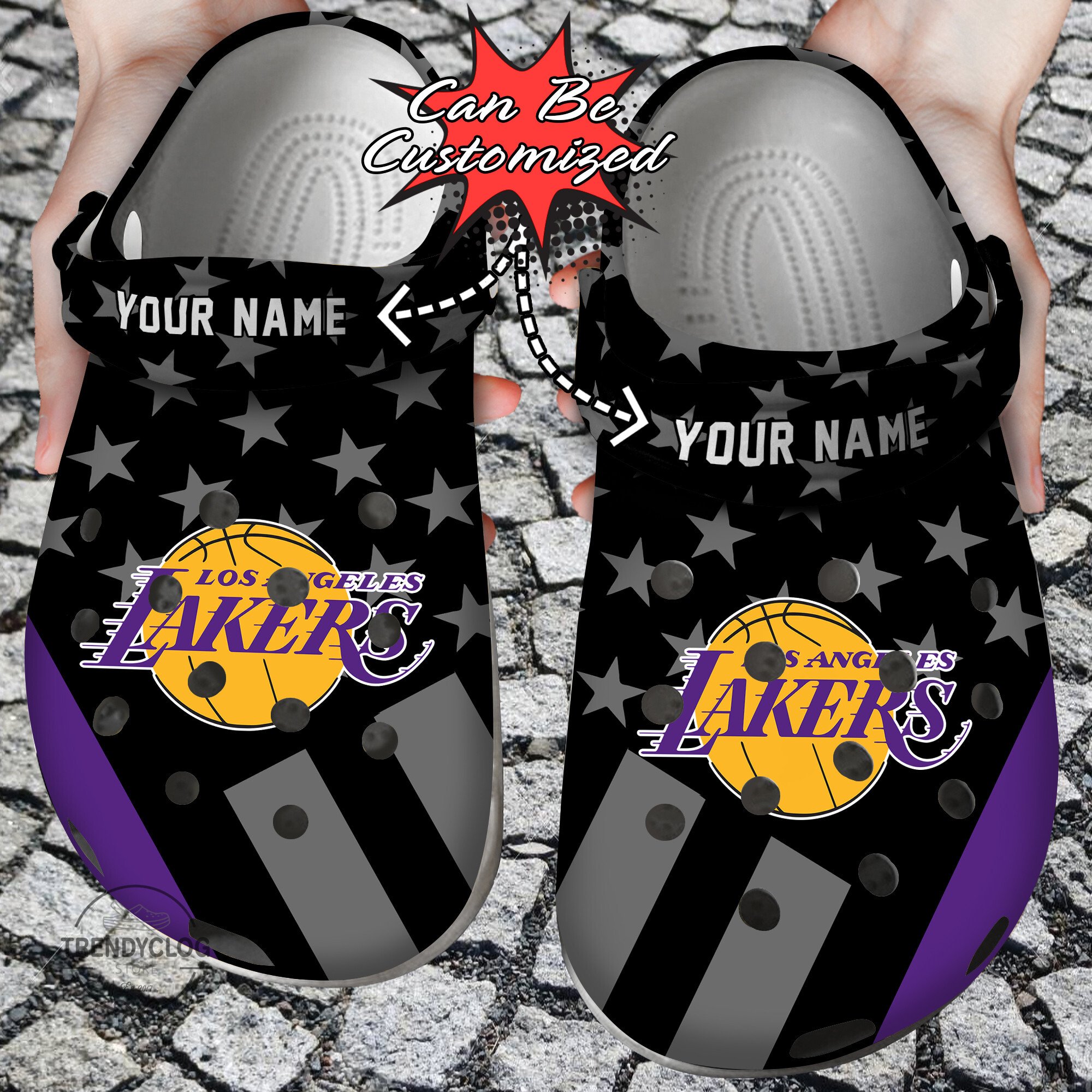 Basketball Crocs – Personalized La Lakers Star Flag Clog Shoes