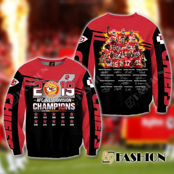 3D All Over Printed Shirt Kansas City Chiefs Champions Sweater