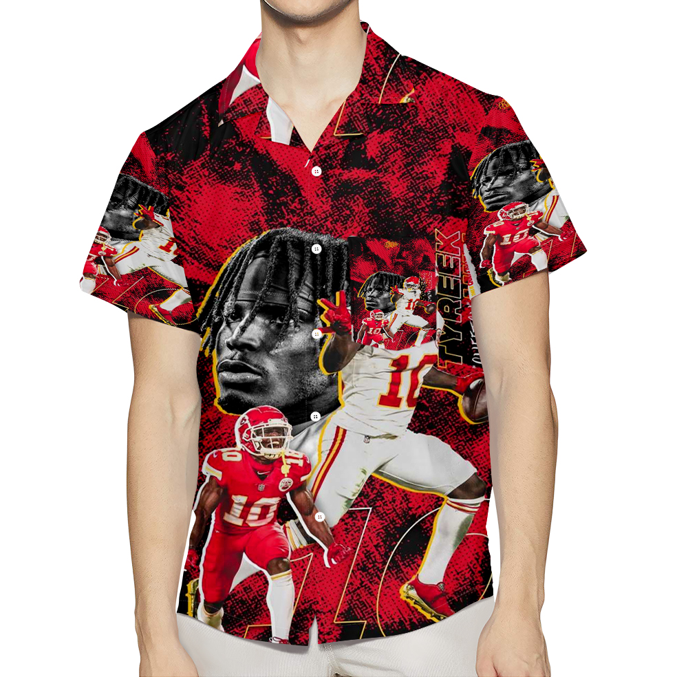 Kansas City Chiefs Tyreek Hill 10 V2 3D All Over Print Summer Beach Hawaiian Shirt With Pocket