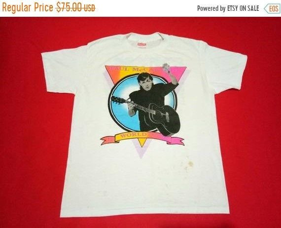 Vintage Paul Mccartney Band Music Concert Singer Large Mens Size Shirt