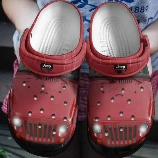 Red Jeep Car Adults Kids Crocs Shoes Crocband Clog For Men Women Ht