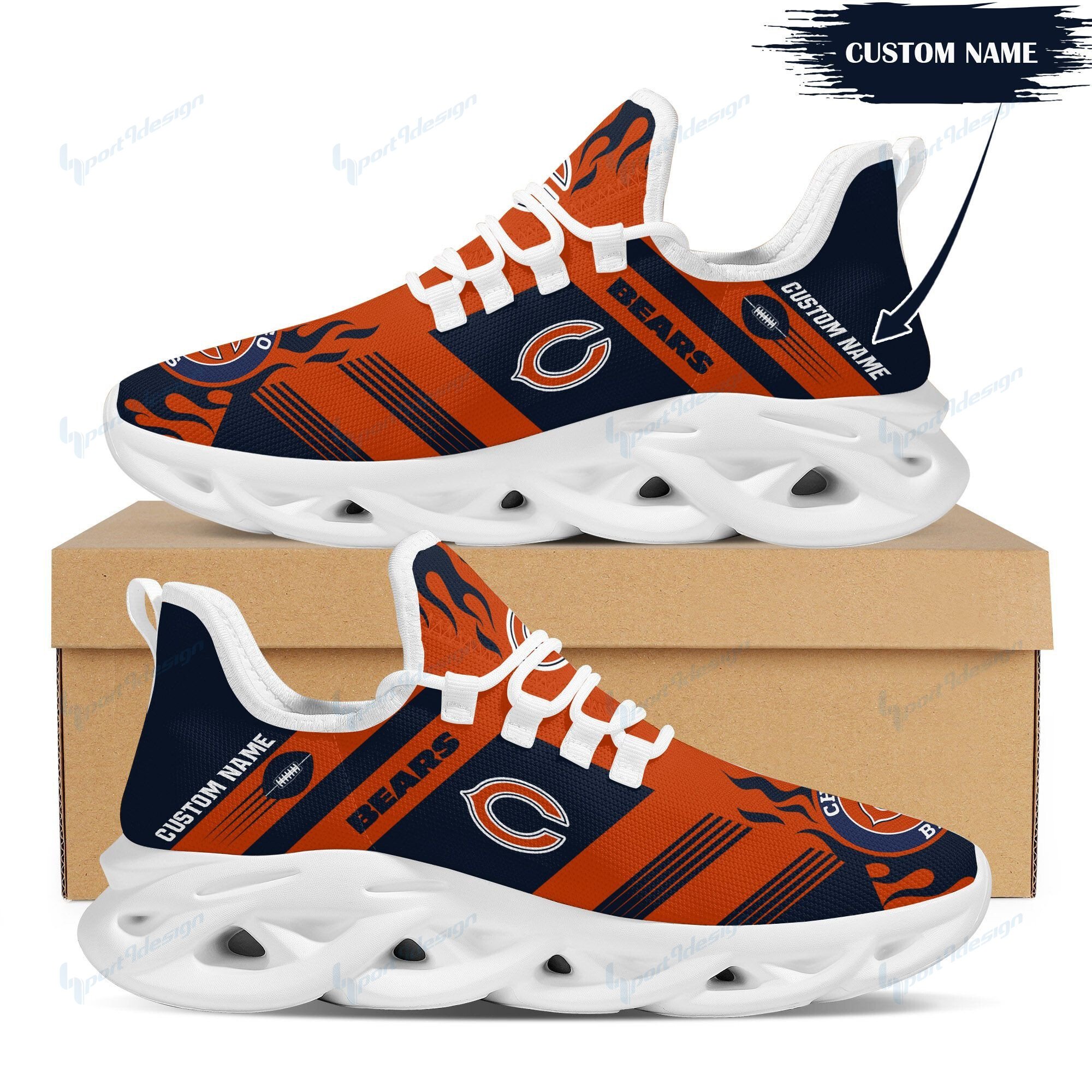 Chicago Bears Personalized Yezy Running Sneakers Bb575