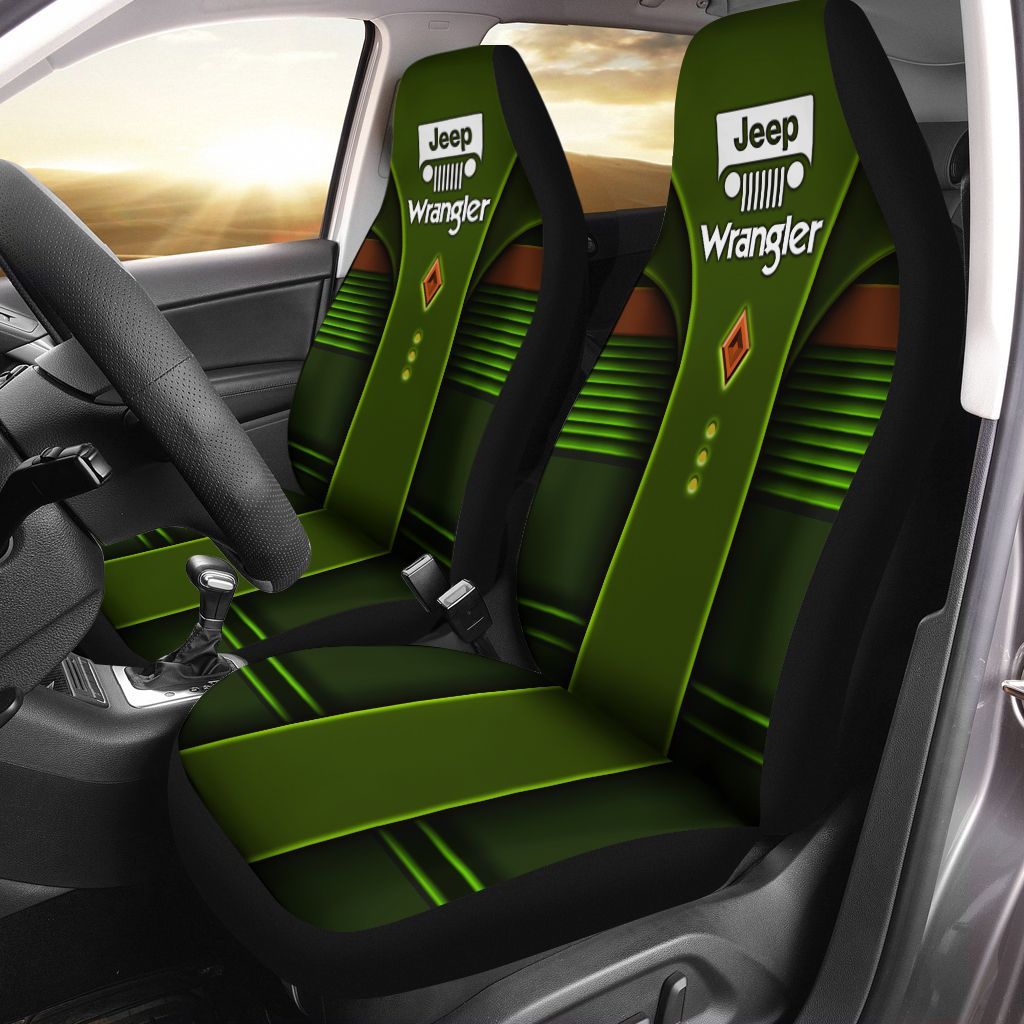 Jeep Wrangler Lph Car Seat Cover (Set Of 2) Ver 2 (Green)