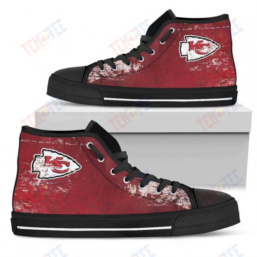 Mens Womens Kansas City Chiefs High Top Shoes Grunge Vintage Logo 3D Printable TMT956