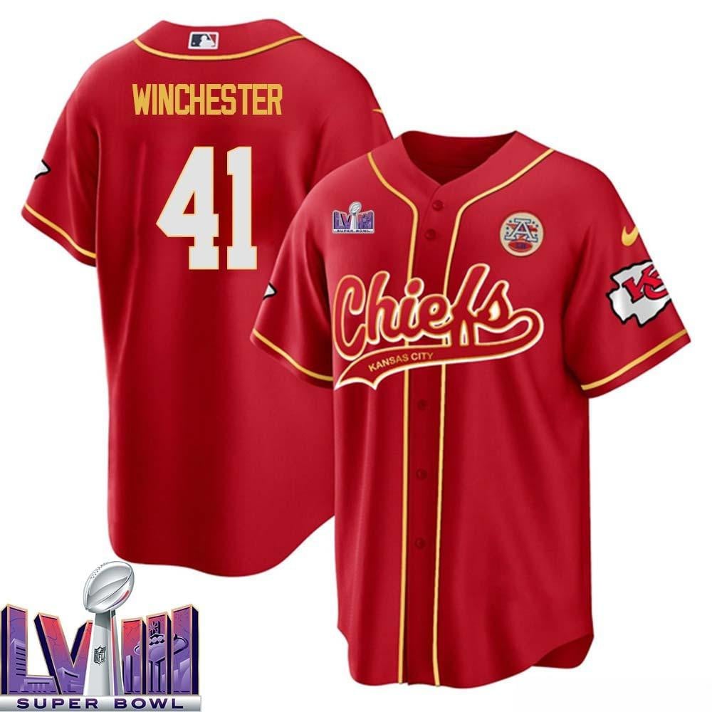 James Winchester 41 Kansas City Chiefs Super Bowl Lviii Baseball Men Jersey – Red