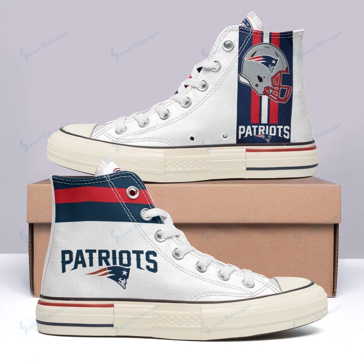 New England Patriots High Top Canvas Shoes 22