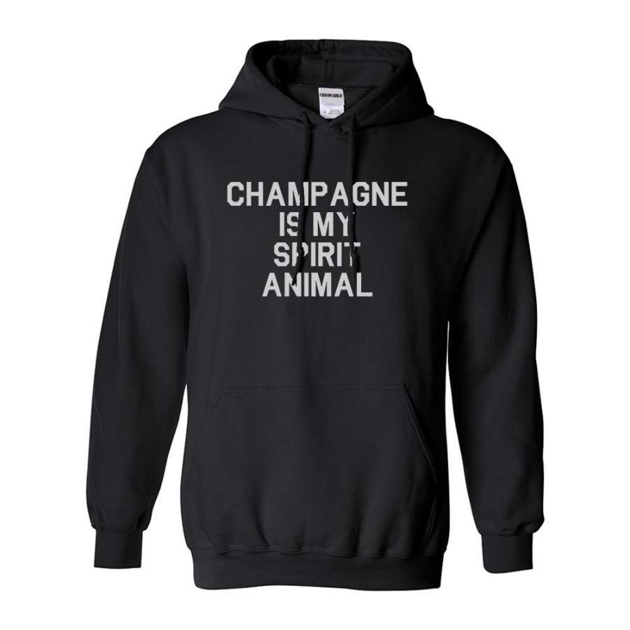 Champagne Is My Spirit Animal Pullover Hoodie