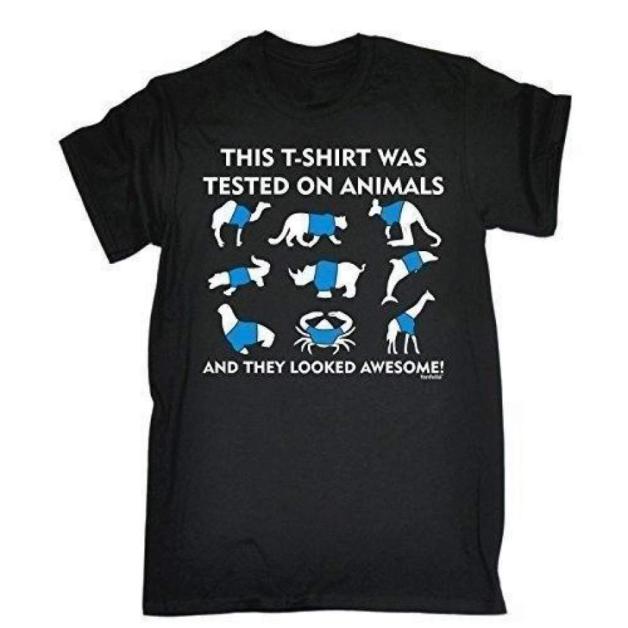 Men’s Summer T-shirt THIS SHIRT WAS TESTED ON ANIMALS Loose Fit T-Shirt Birthday Funny Gift for Him