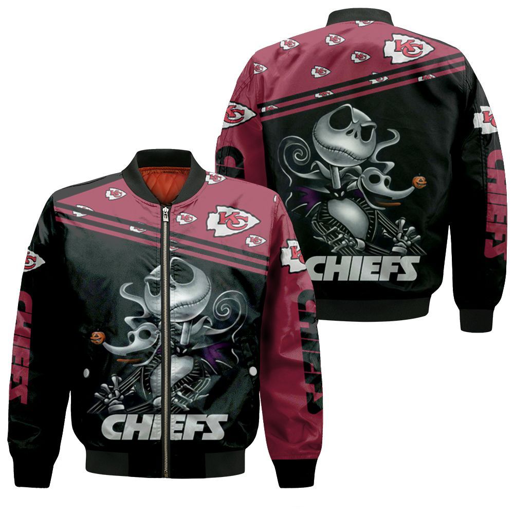 Jack Skellington Kansas City Chiefs 3D Jersey Bomber Jacket