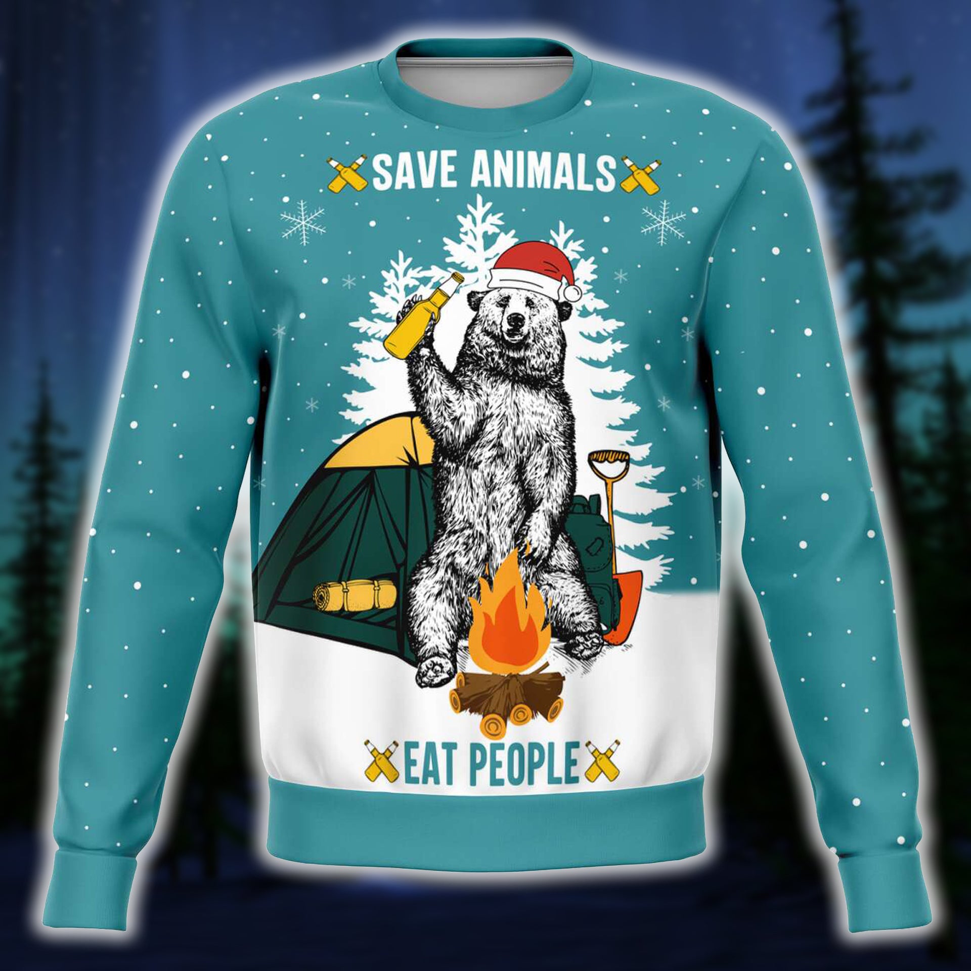 Save Animals Bear Camping Ocean Sweatshirt