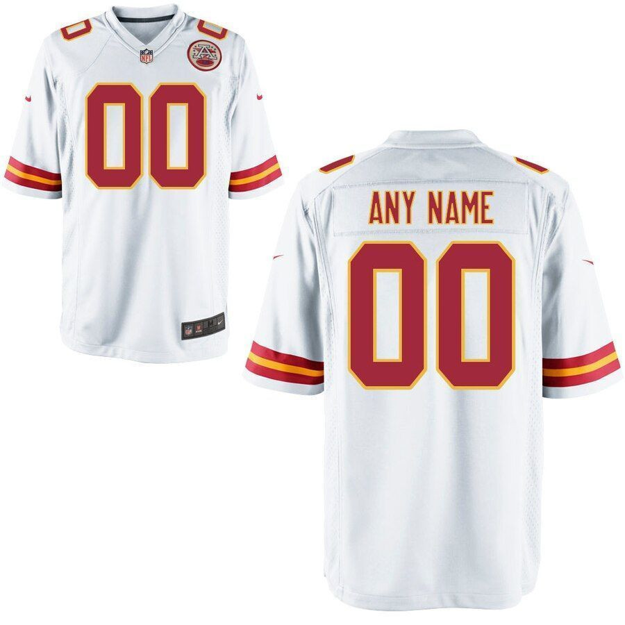 Kansas City Chiefs Customized White Game 3D Jersey