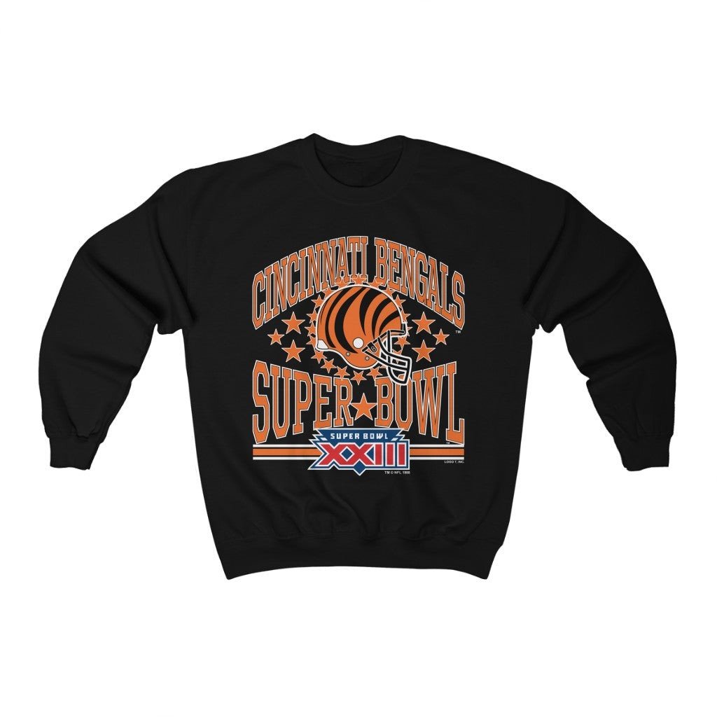 Vintage Black Cincinnati Bengals Football Super Bowl Xxiii 1988 Sweatshirt 211022