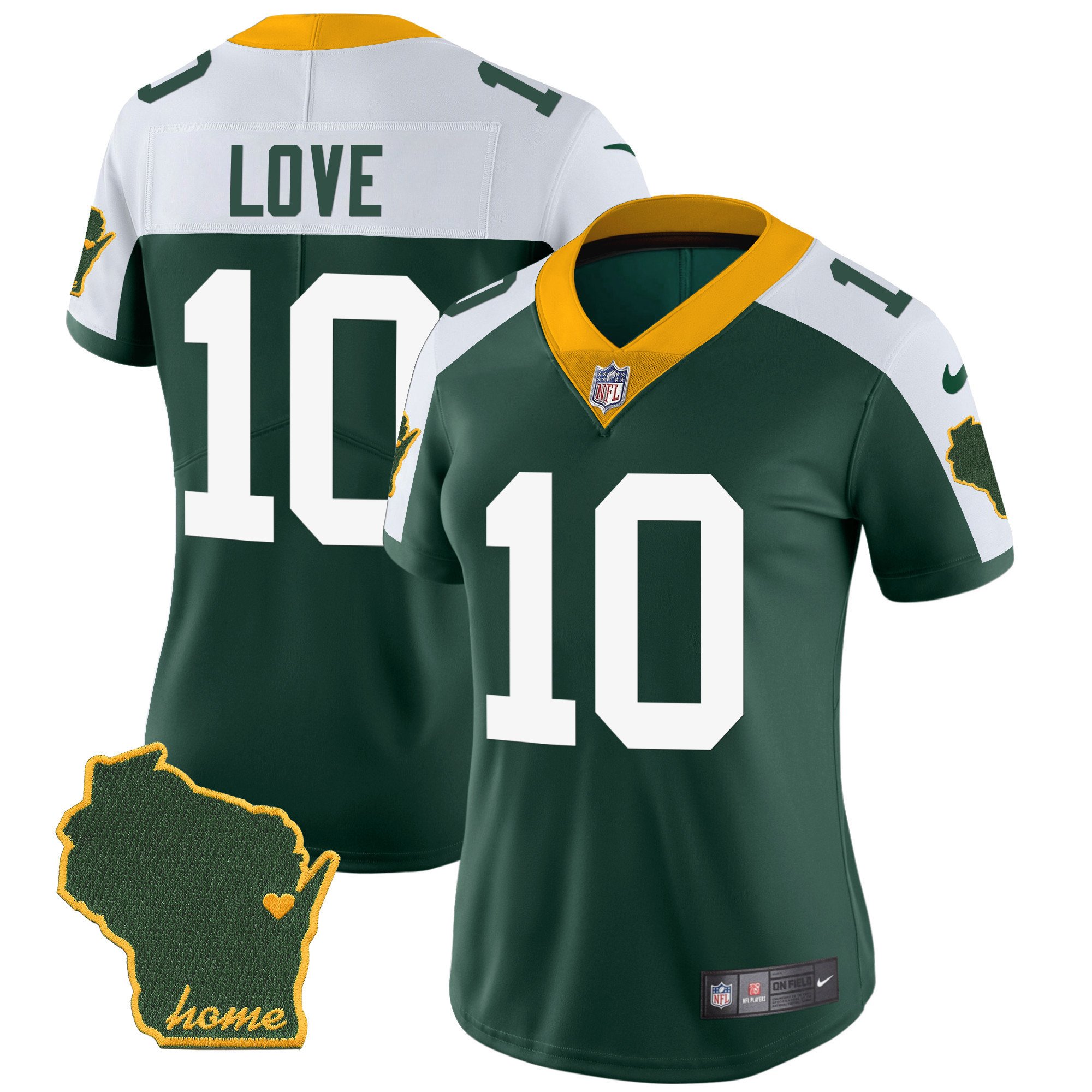 Women’S Packers Home Patch Vapor Jersey – All Stitched