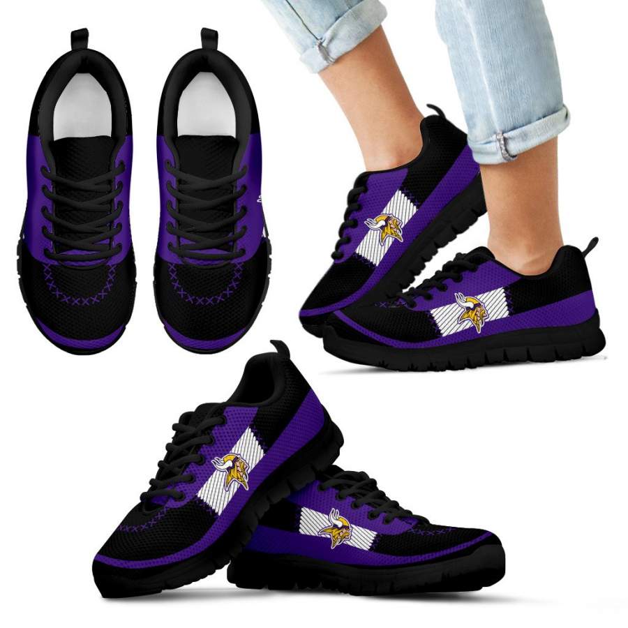 Cross Thread Seamless Beautiful Logo Minnesota Vikings Sneakers