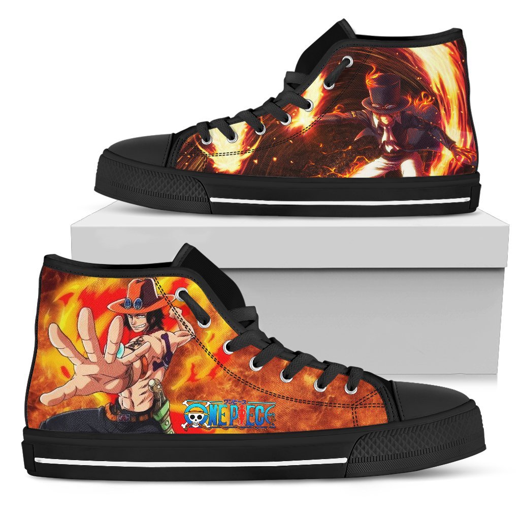 One Piece Sneakers Sabo Hi Top Sneakers Great Gift