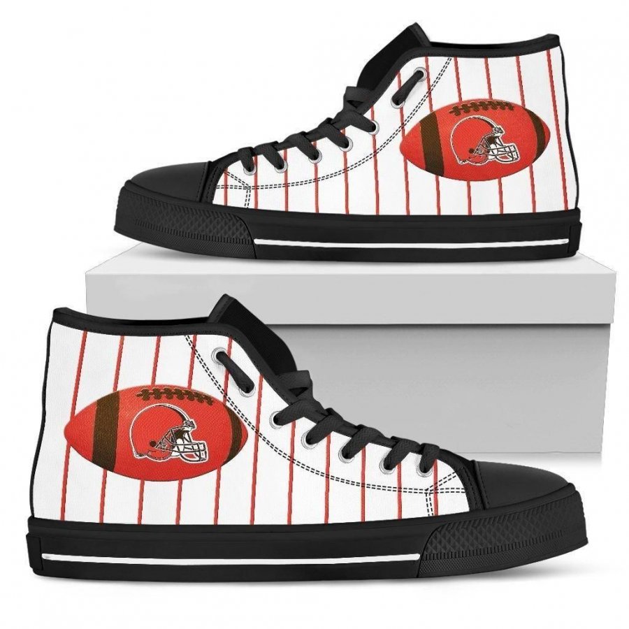 Straight Line With Deep Circle Cleveland Browns High Top Shoes #307