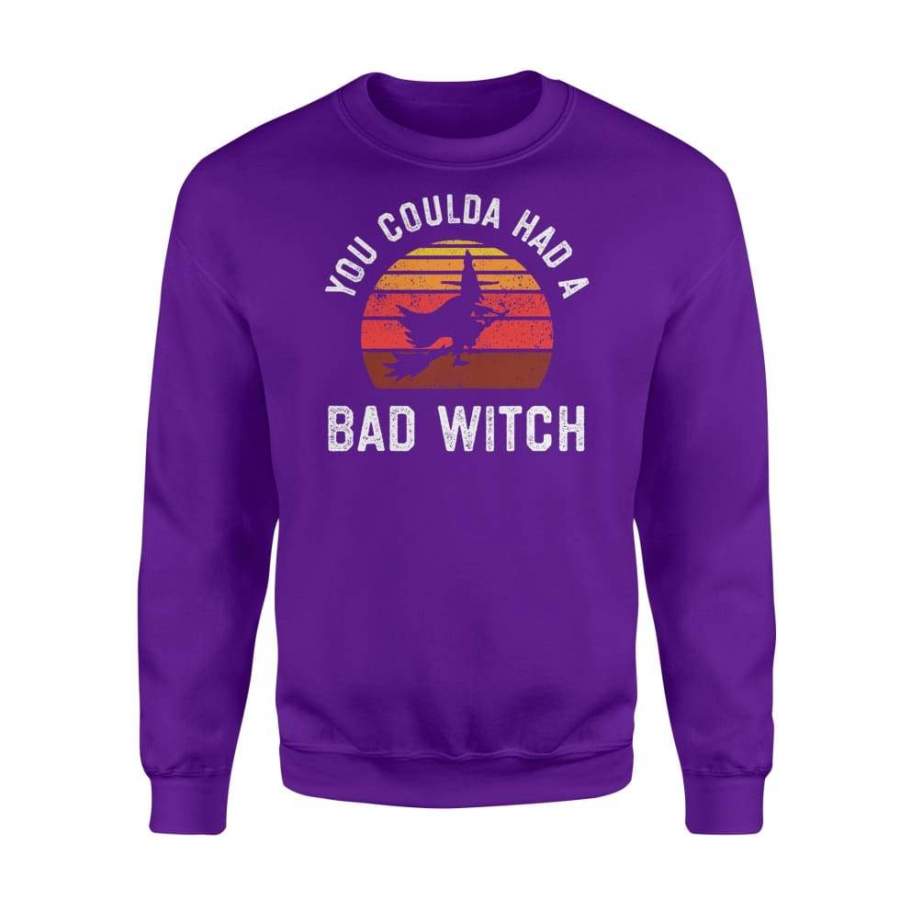 You Coulda Had A Bad Witch, Retro Style Vintage Halloween Costume Graphic Design Digital Printed Shirt – Standard Fleece Sweatshirt