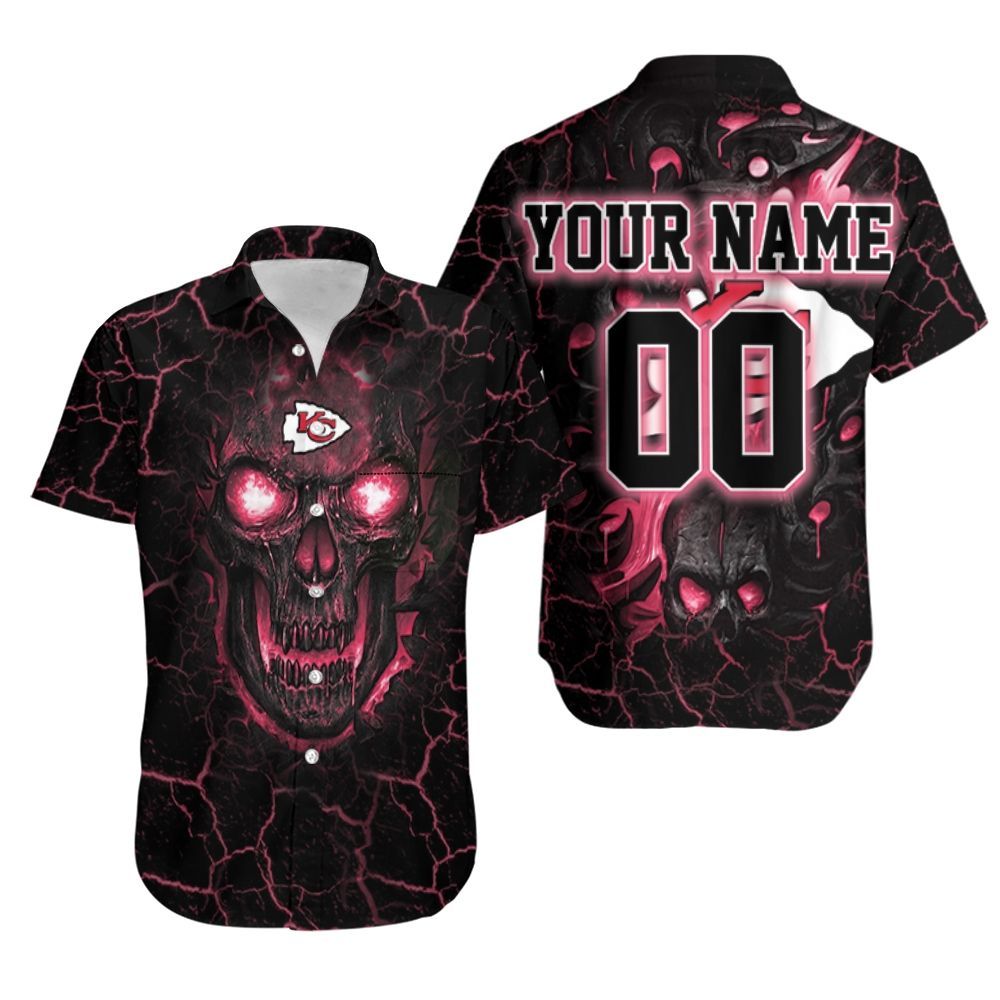 Lava Skull Kansas City Chiefs 3D Personalized Hawaiian Shirt