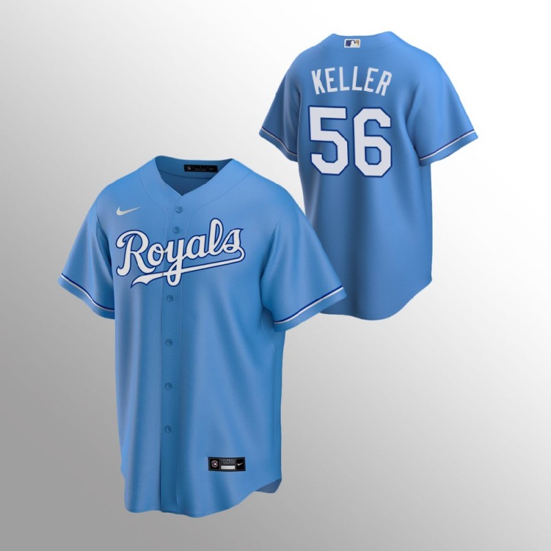 Men’S Kansas City Royals Brad Keller #56 Light Blue   Alternate Jersey – All Stitched, Embroidery