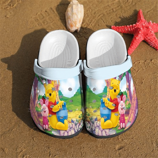 Pooh Winnie-The-Pooh Cute Crocs Crocband Clog Comfortable Water Shoes