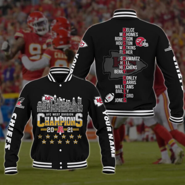 West Division Kansas City Chiefs Champions Baseball Jacket 112