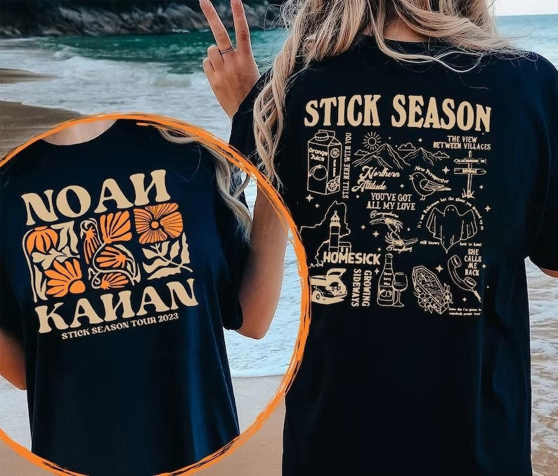 Noah Kahan 2 Sided Shirt, Noah Kahan Stick Season Tour 2023 Sweatshirt, Stick Season Album Tee, Folk Pop Music, Noah Kahan Merch