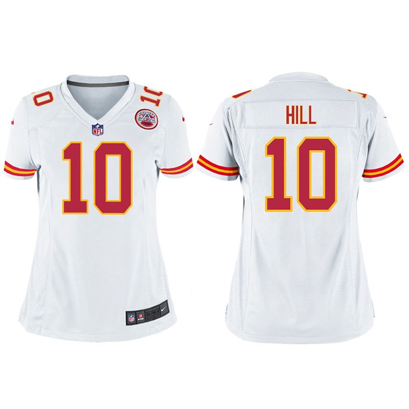 Women’S Kansas City Chiefs #10 Tyreek Hill White Game Jersey