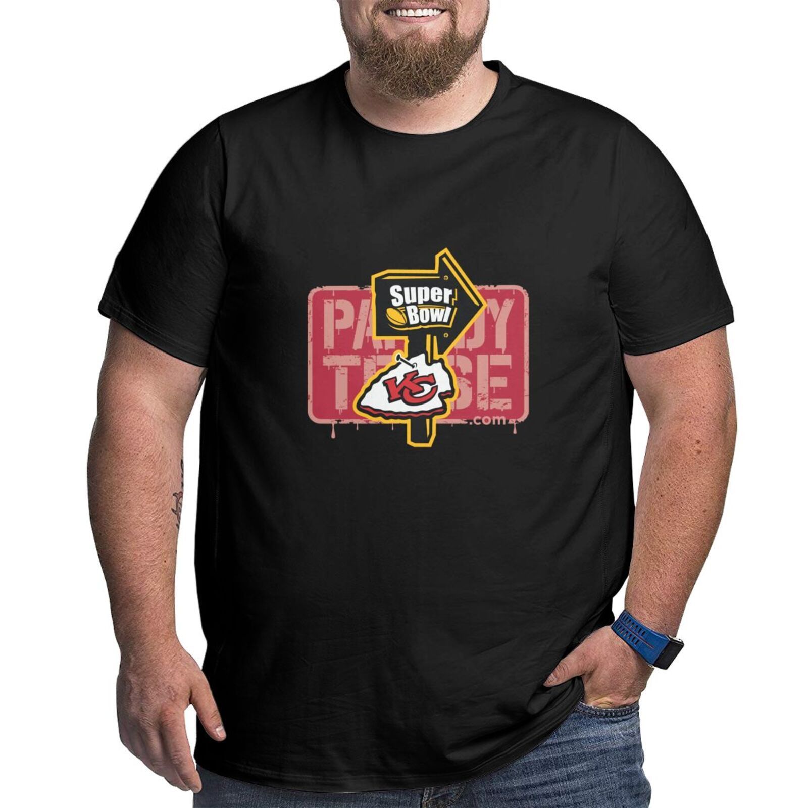 Kansas City Chiefs Men’s Short-Sleeved Plus Size T-Shirt