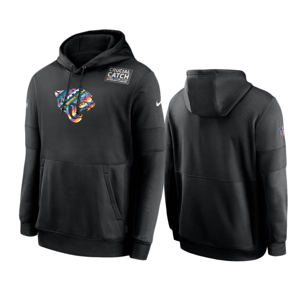 Jacksonville Jaguars Black Sideline Performance Crucial Catch Pullover Hoodie