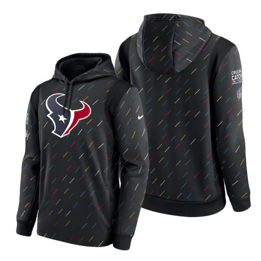 Men’S Houston Texans Charcoal 2021 Crucial Catch Therma Pullover Hoodie