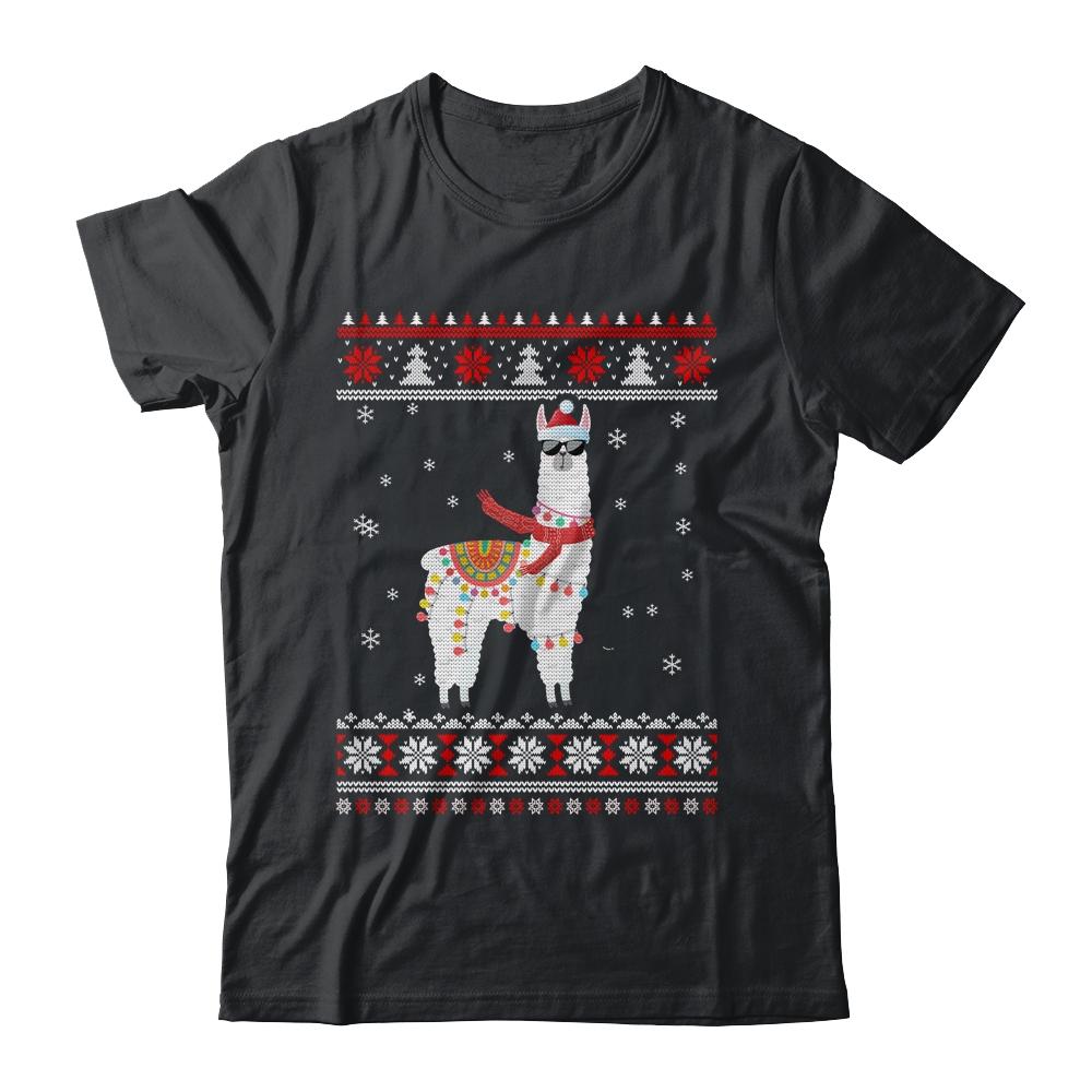 Llama Alpaca Christmas Tree Funny Ugly Christmas Sweater