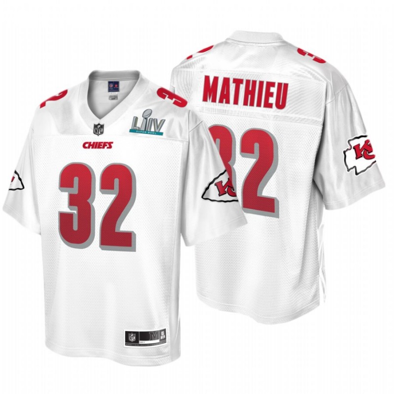 Men’S Tyrann Mathieu Kansas City Chiefs White Super Bowl Liv Champions Jersey – All Stitched, Embroidery