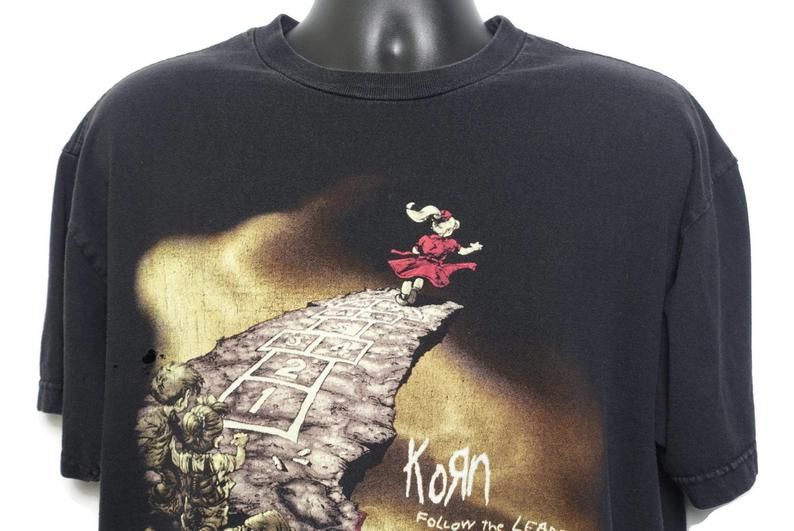 1998 Korn Vintage T Shirt – Follow The Leader 2 Sided Giant Branded 90s Concert Band T-Shirt