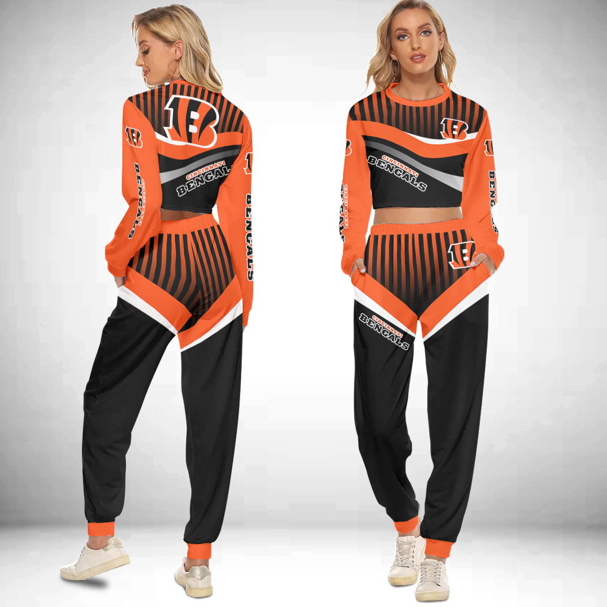 Cincinnati Bengals Crop Sweatshirt Suit 48