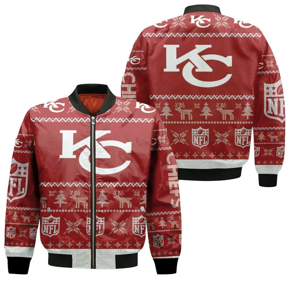 Kansas City Chiefs Ugly Christmas 3D Bomber Jacket