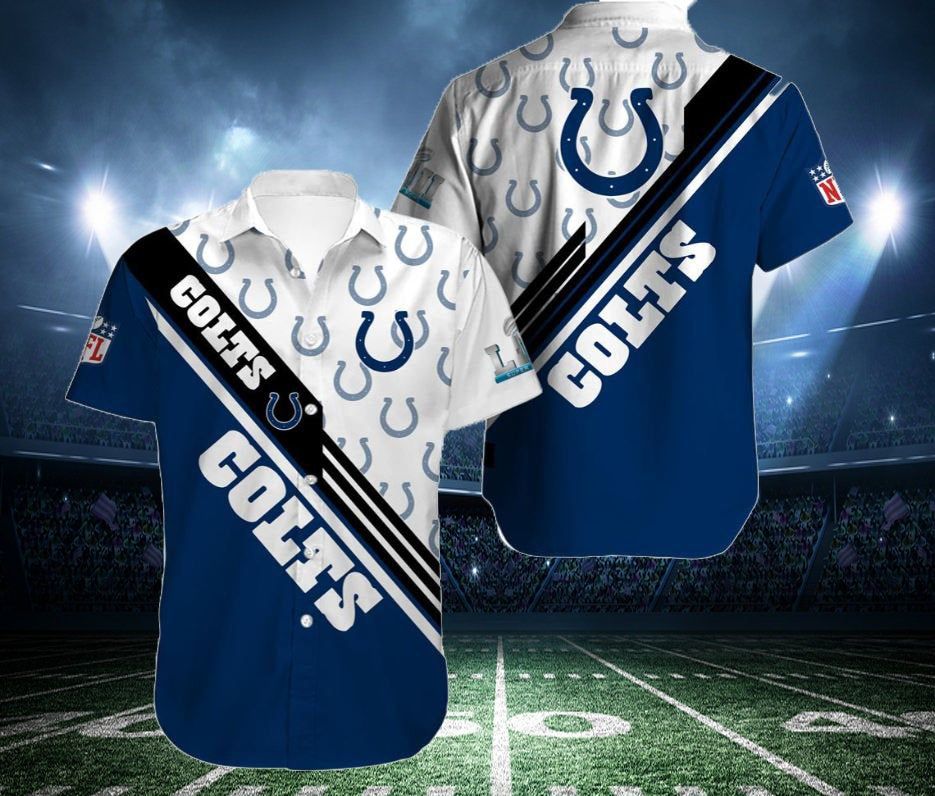 Indianapolis Colts Nfl Hawaiian Summer Shirt, Indianapolis Colts Summer Shirt, Indianapolis Colts Nfl Fan Hawaiian Shirt Short K176H4