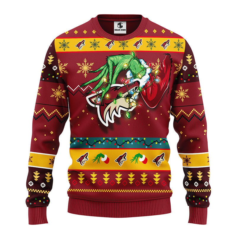 Phoenix Coyotes Grinch Ugly Christmas Sweater