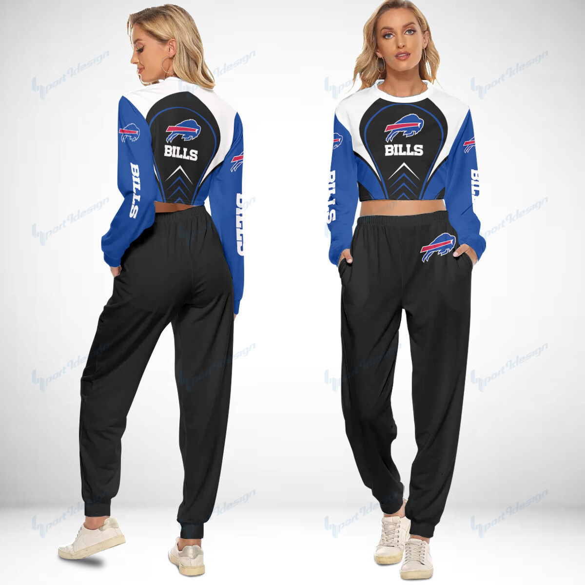 Buffalo Bills Crop Sweatshirt Suit 1