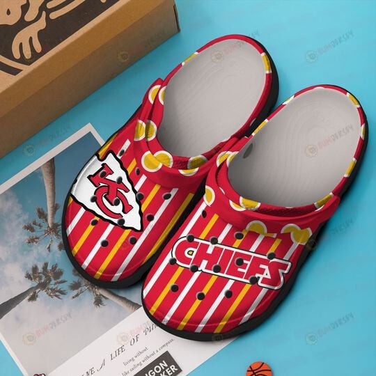 Kansas City Chiefs Logo Pattern Crocs Classic Clogs Shoes In Red & Yellow – Aop Clog