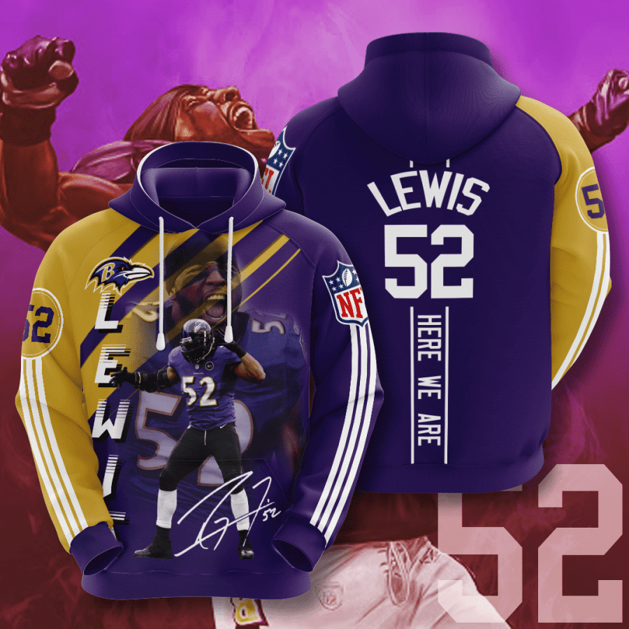 Baltimore Ravens Ray Lewis 49 Unisex 3D Hoodie Gift For Fans