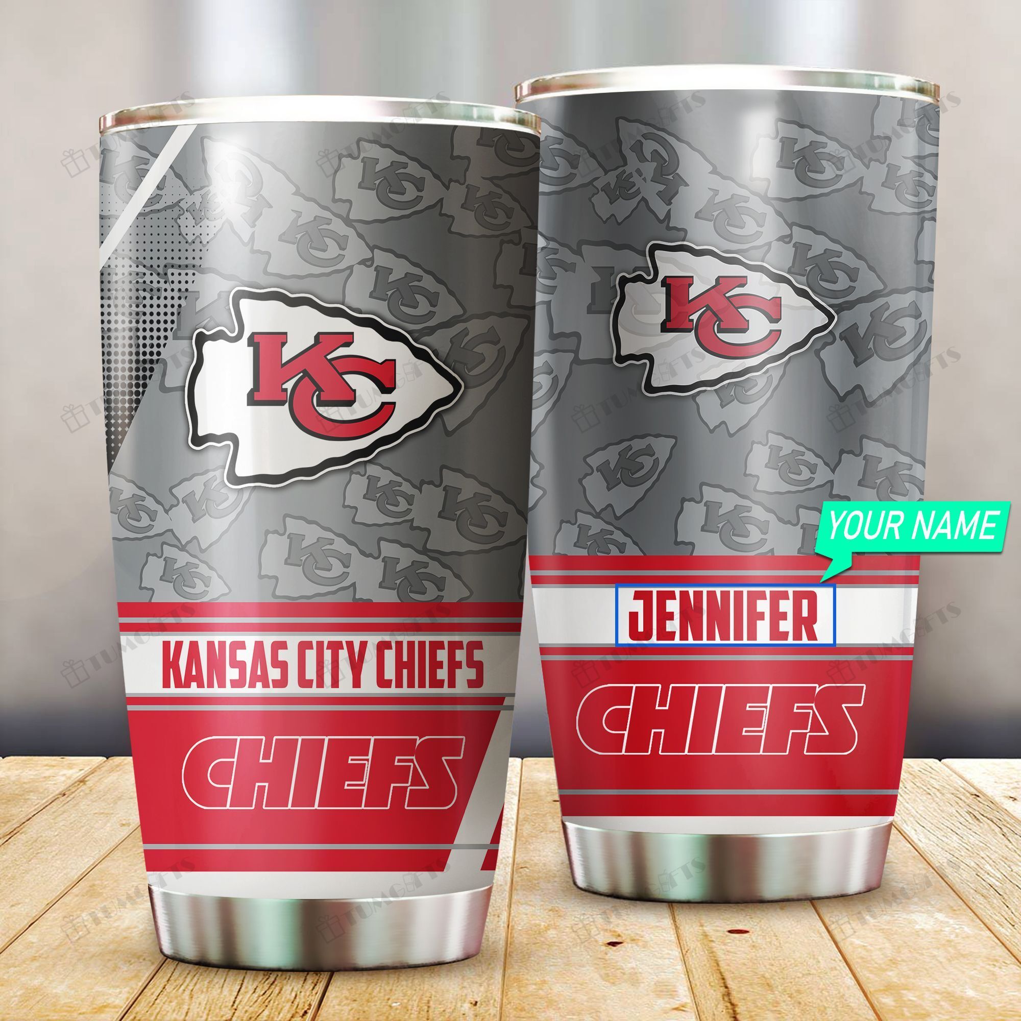 Buy Personalized Kansas City Chiefs Custom Stainless Steel Tumbler