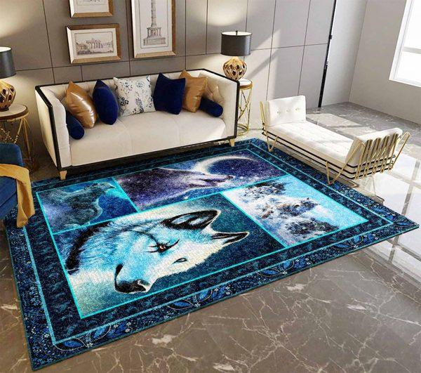 Wolf Art Home Decor Rectangle Area Rug 2