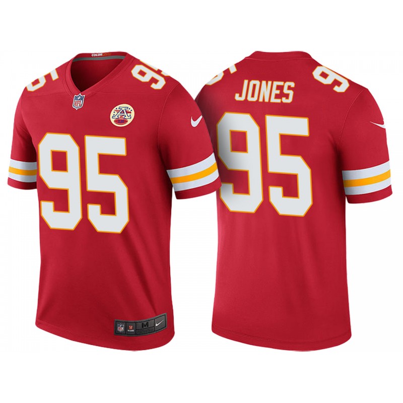 Men’S Chris Jones Kansas City Chiefs Color Rush Legend Red Jersey – All Stitched, Embroidery